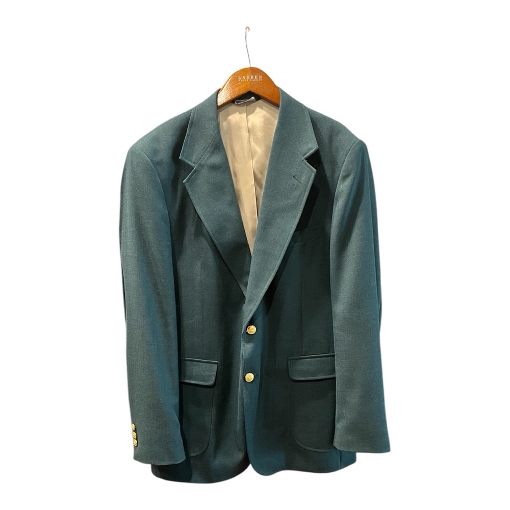 Stafford Emerald Green Blazer with Gold Buttons – Wool‎ Blend 42L
